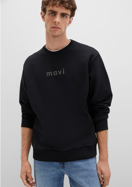 Mavi Logo Baskılı Siyah Sweatshirt 0S10556-900