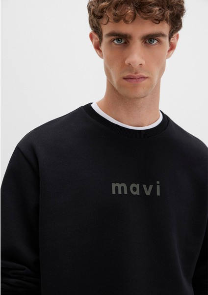 Mavi Logo Baskılı Siyah Sweatshirt 0S10556-900