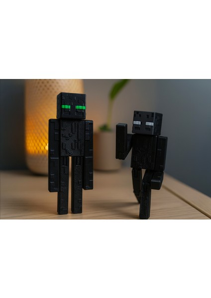 Minecraft Enderman & Wither Skeleton 2’li Figür Seti - Hareketli 3D Baskı Oyuncak modelleri
