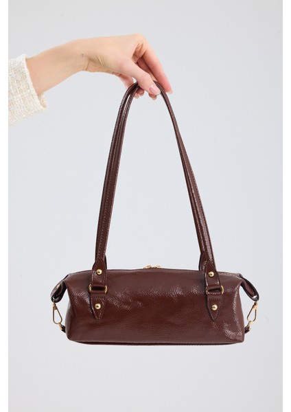 Olivra Kahverengi Toka Detaylı Mini Kadın Omuz, Kol ve El Çantası