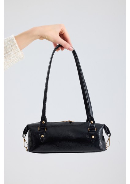 Olivra Siyah Toka Detaylı Mini Kadın Omuz, Kol ve El Çantası