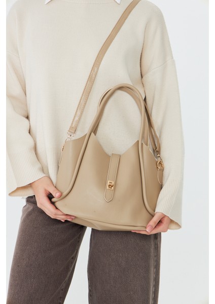 Arlina Bej Çapraz Askılı Yavrulu Kadın Omuz, Kol ve El Çantası