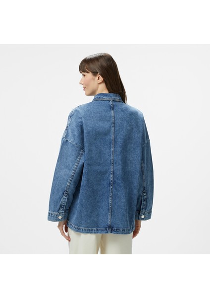 Kadın Lacivert Oversize Fit Gömlek 55W084T.93T fiyatları