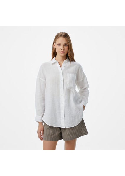 Kadın Beyaz Regular Fit Gömlek 55W087T.1BW