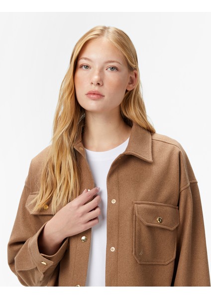 Kadın Kahverengi Regular Fit Gömlek 47W507T.2WN fırsatları