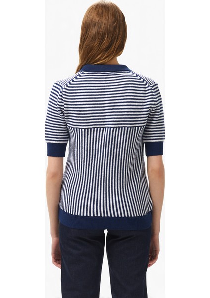 Kadın Lacivert Regular Fit Çizgili Triko 55S101T.4JN fiyatları