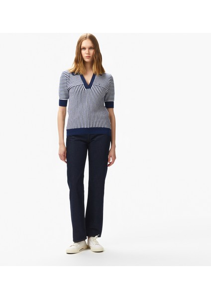 Kadın Lacivert Regular Fit Çizgili Triko 55S101T.4JN modelleri