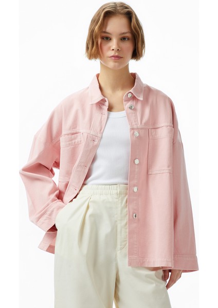 Kadın Pembe Oversize Fit Gömlek 55W084T.6EE