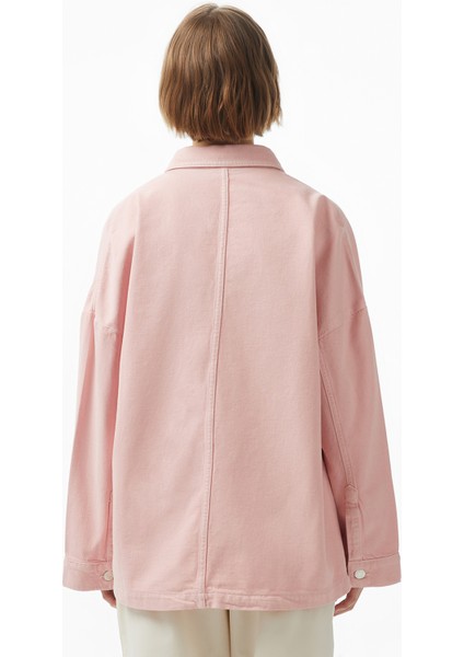 Kadın Pembe Oversize Fit Gömlek 55W084T.6EE fiyatları