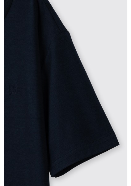 Erkek Çocuk Kısa Kollu Bisiklet Yaka Lacivert Tişört fiyatları