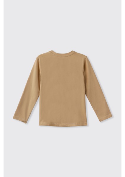 Kız Çocuk Uzun Kollu Bej Tişört modelleri