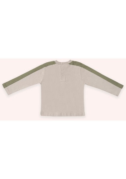 Erkek Bebek Baskılı Uzun Kollu Bej Tişört fiyatları