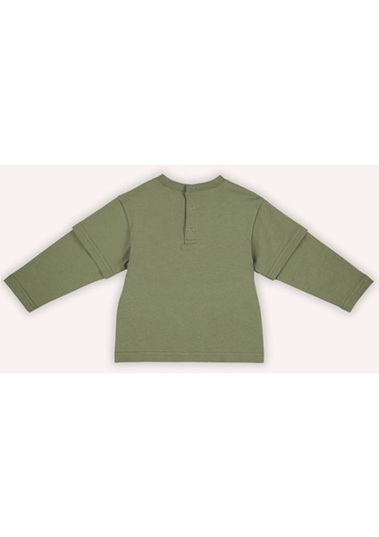 Erkek Bebek Baskılı Uzun Kollu Haki Tişört fiyatları