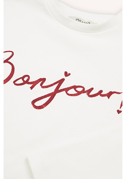 Kız Çocuk Uzun Kollu Ekru Tişört indirimleri