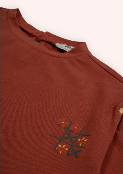 Kız Bebek Baskılı Kiremit Tişört modelleri