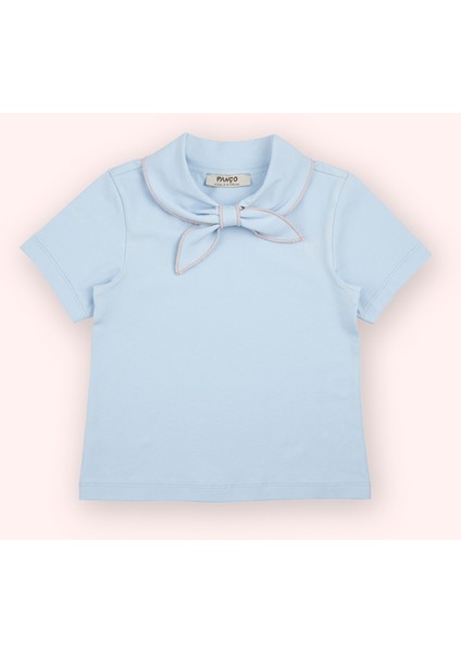Kız Bebek Kısa Kollu Mavi Tişört