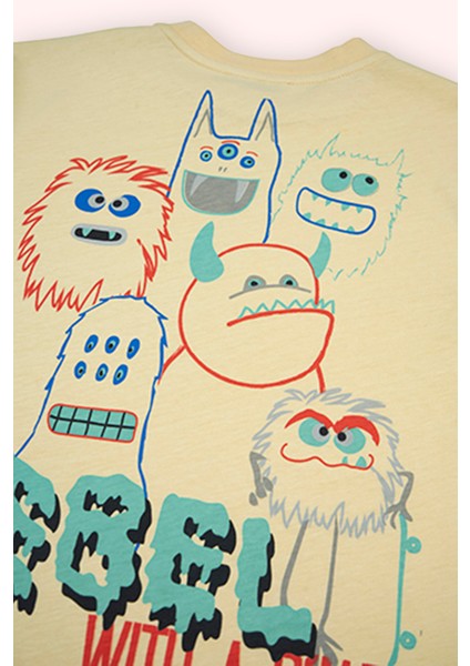 Erkek Çocuk Baskılı Detaylı Sarı Tişört fırsatları