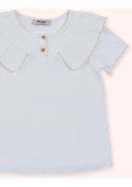 Kız Bebek Gold Detaylı Ekru Tişört modelleri