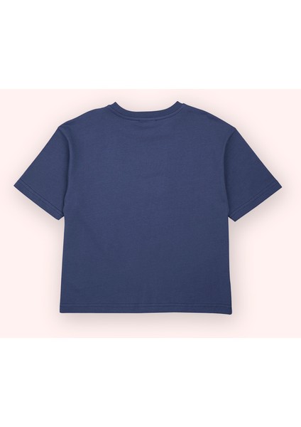 Erkek Çocuk Baskı Detaylı Kısa Kollu Lacivert Tişört fiyatları