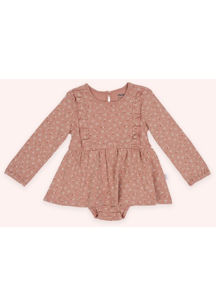 Yenidoğan Desenli Gül Rengi Body Elbise