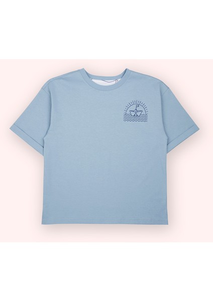 Erkek Çocuk Kısa Kollu Mavi Tişört