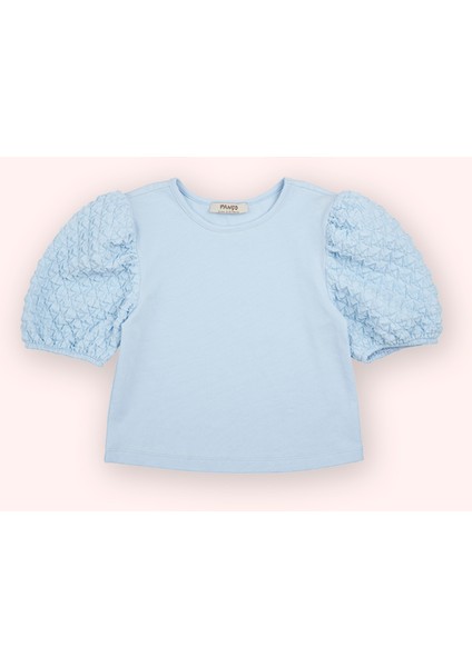 Kız Bebek Kısa Kollu Mavi Tişört