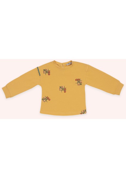 Kız Bebek Baskılı Sarı Tişört
