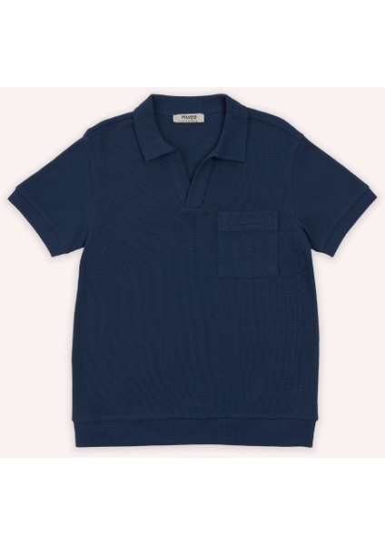 Erkek Çocuk Kısa Kollu Lacivert Polo Yaka Tişört