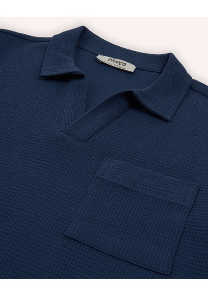 Erkek Çocuk Kısa Kollu Lacivert Polo Yaka Tişört modelleri