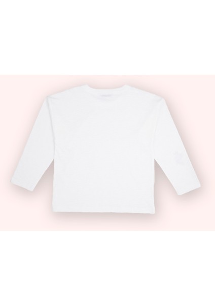 Erkek Çocuk Baskı Detaylı Uzun Kollu Beyaz Tişört fiyatları