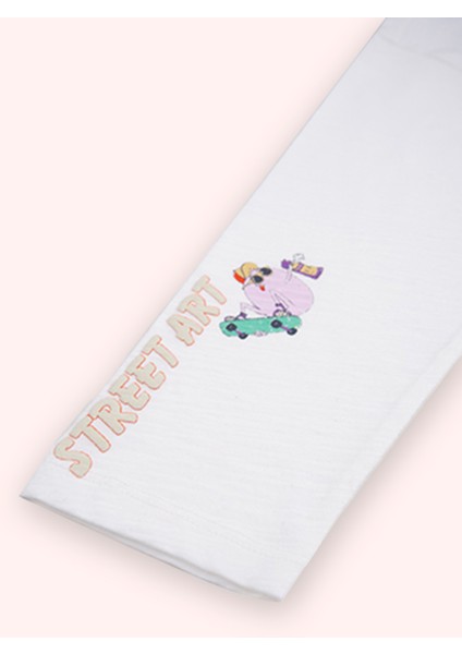 Erkek Çocuk Baskı Detaylı Uzun Kollu Beyaz Tişört modelleri