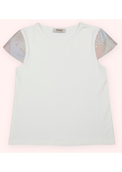 Kız Çocuk Yumuşak Dokulu Ekru Tişört