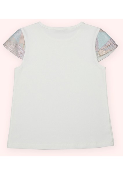 Kız Çocuk Yumuşak Dokulu Ekru Tişört modelleri