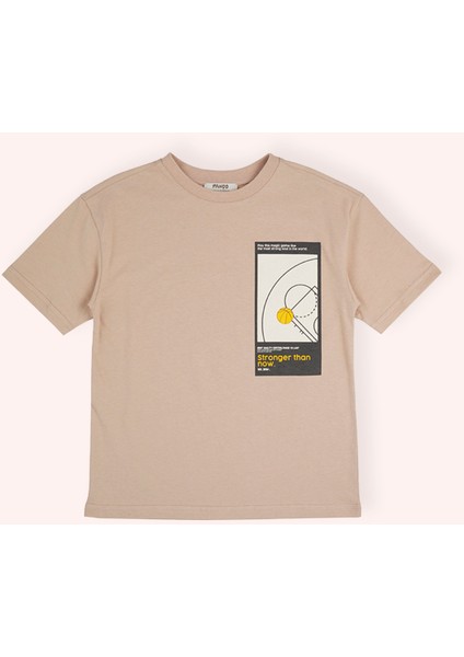 Erkek Çocuk Kısa Kollu Vizon Tişört