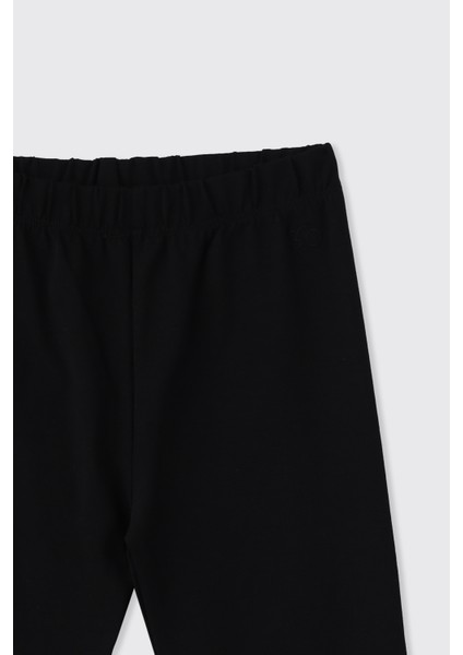 Kız Çocuk Beli Lastikli Siyah Tayt modelleri