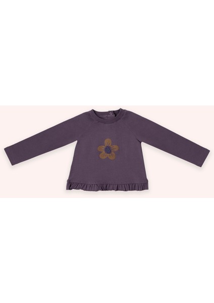 Kız Bebek Uzun Kollu Mor Tişört
