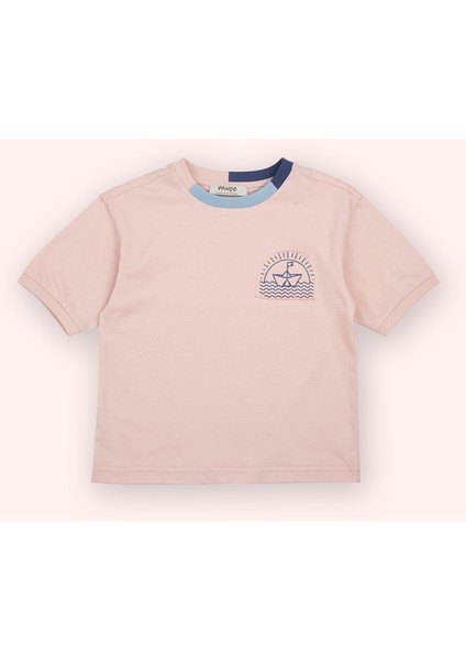 Erkek Bebek Kısa Kollu Pembe Tişört