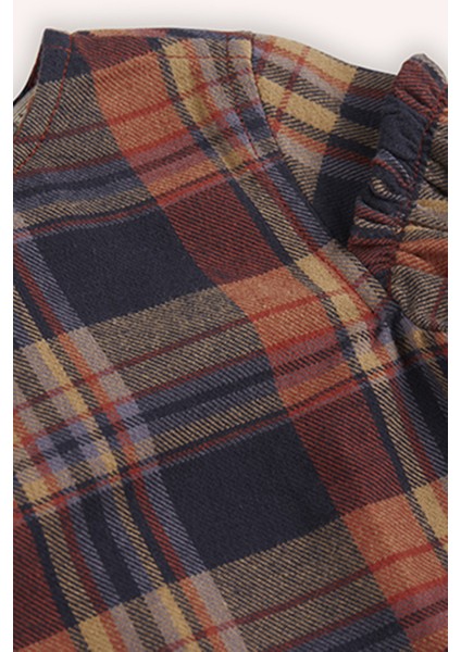 Kız Bebek Ekose Desenli Lacivert Bluz modelleri