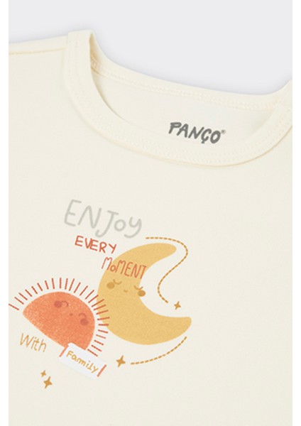 Yenidoğan Baskılı Kısa Kollu Ekru Tişört fiyatları