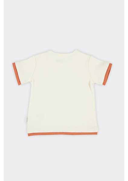 Yenidoğan Baskılı Kısa Kollu Ekru Tişört modelleri