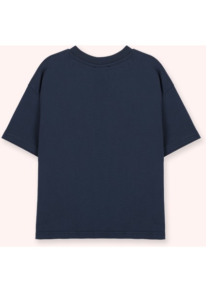 Erkek Çocuk Yazı Baskılı Kısa Kollu Lacivert Tişört modelleri