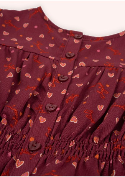 Kız Bebek Kalp Desenli Bordo Bluz fiyatları