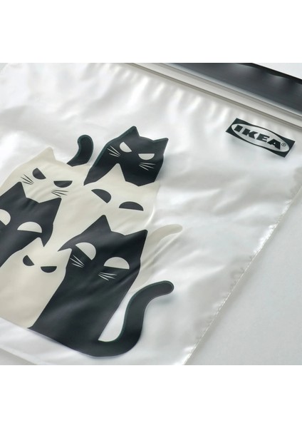 Kustfyr Kilitlenebilir Buzdolabı Poşeti Kedi Deseni Gri 1 Lt 25 Adet indirimleri