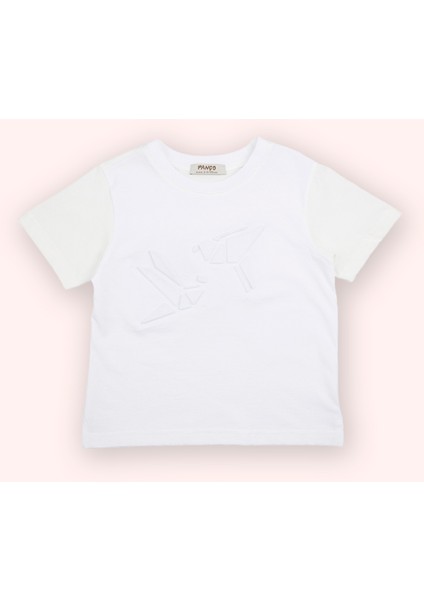 Erkek Bebek Kısa Kollu Beyaz Tişört