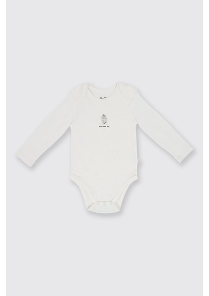 Yenidoğan Desenli ve Düz 2'li Ekru Body Set fiyatları