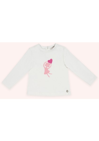 Kız Bebek Ekru Uzun Kollu Tişört