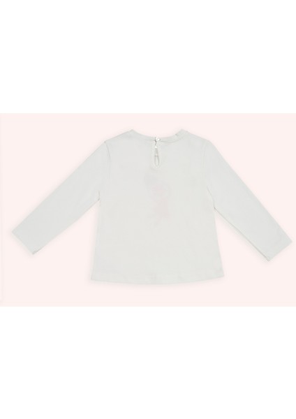 Kız Bebek Ekru Uzun Kollu Tişört modelleri