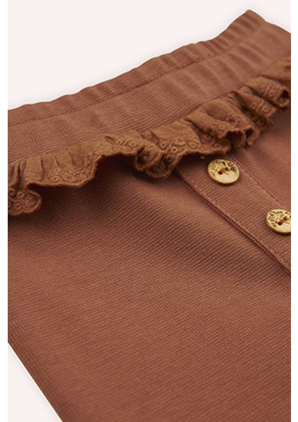 Kız Bebek Dantel Detaylı Camel Tayt modelleri