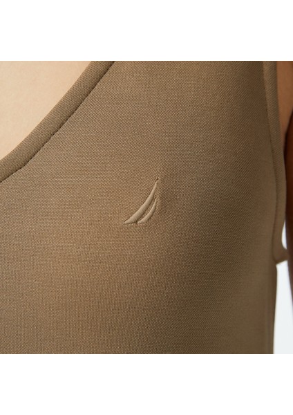 Kadın Yeşil V Yaka Kolsuz Elbise indirimleri