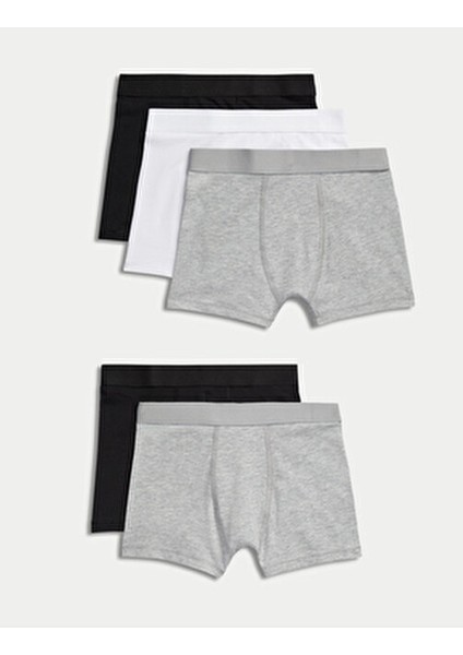 Erkek Çocuk Trunk Külot 5'li Paket Yumuşak Pamuklu Örme Kumaş
